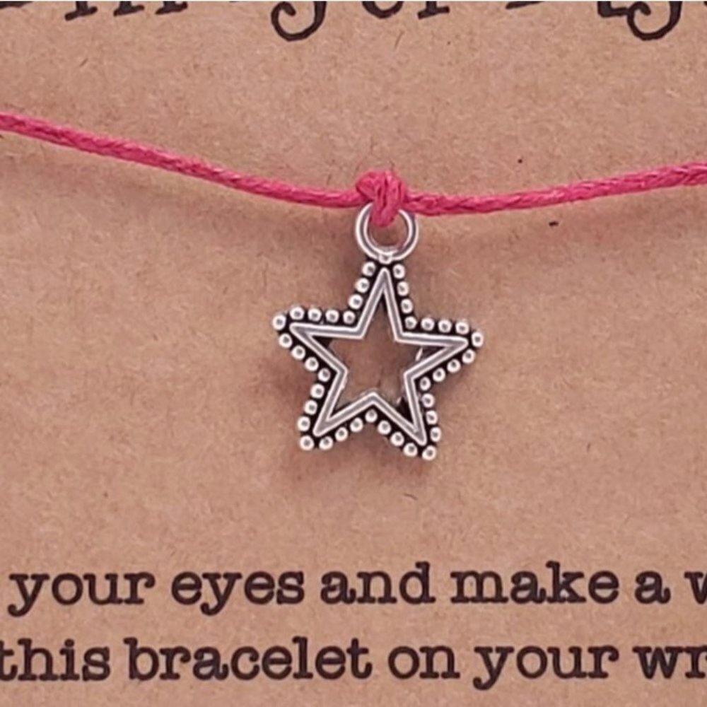 Star Christmas Wish Bracelet String Red